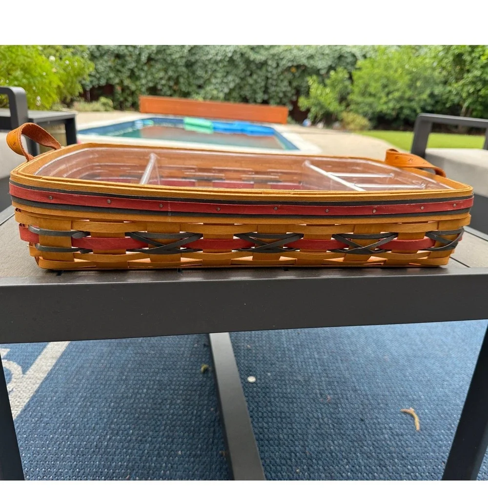 Longaberger 2000 Century Celebration Basket Large Serving Tray with Liners 18x12